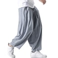 thumbnail image 5 of INCERUN Men's Loose Drawstring Harem Pants Casual Wide Leg Trousers Long Pants, 5 of 6