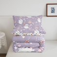 thumbnail image 5 of Homewish Coquette Kawaii Halloween Ghost Full Size Comforter Sets,Spider Web Heart Candy Print Bedding Comforter Set,Light Lavender,Halloween Reversible,3pcs,1 Comforter and 2 Pillowcases, 5 of 7