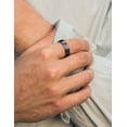 thumbnail image 3 of King Will 6mm Black Tungsten Rings, Men's Wedding Rings Blue Green Sand Inlay Beveled Edge Ring for Men Women Comfort Fit, Durable, Size 7, 3 of 7