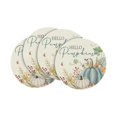 thumbnail image 2 of Round Table Placemats, Fall Pumpkins for Home Decor, Pumpkin Table Decor, Rustic Farmhouse Decor, 14 Inch Diameter Set of 4 Waterproof Round Placemats with Blue White Pumpkin Fall, 2 of 6