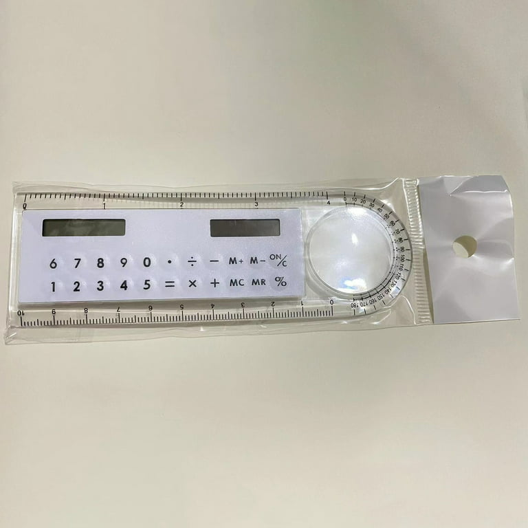 Cheap Mini Solar Transparent Ruler Magnifier with Calculator