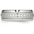 thumbnail image 5 of Chisel Stainless Steel Polished and Grooved with CZ 8.2mm Half Round Band - Ring Size 12.5, 5 of 8