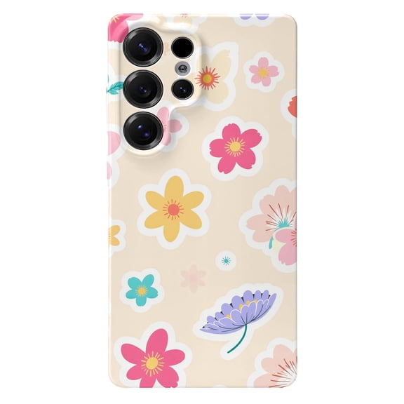 SKLYDDI Aesthetic Pink Floral Case for Galaxy S25 Ultra - 130