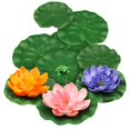 thumbnail image 1 of Flores flotantes de espuma de loto con forma de rana de PietyPet, 10 unidades, 1 of 4