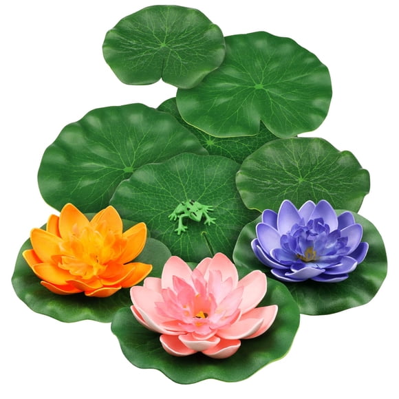 Flores flotantes de espuma de loto con forma de rana de PietyPet, 10 unidades