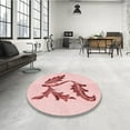 thumbnail image 4 of Ahgly Company Machine Washable Indoor Rectangle Transitional Light Rose Pink Area Rugs, 2' x 5', 4 of 7