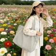 thumbnail image 2 of Mwjwdo Women's Plain Retro Soft PU Underarm Handbag, Minimalist Large Capacity Shoulder Tote for Daily Commute & Shopping Beige, 2 of 5