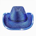 thumbnail image 5 of NOLDARES Halloween Sparkly Kids Cowboy Hat Boys Girls Western Glitter Cowgirl Party Hats(Blue,9-15 Y), 5 of 5