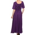 thumbnail image 2 of Sakkas Dannee Adjustable Cap Sleeve Caftan Long Embroidered Stonewashed Dress - Purple  - L/XL, 2 of 4