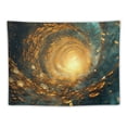 thumbnail image 5 of JRXY Gold and Blue Abstract Art Tapestry Painting, 5 of 6