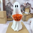thumbnail image 3 of Ghost Pumpkin Candy Bowl Halloween Decorations, 11 Inch Ghost Bucket Halloween Party Decorations, Decorative Ghost Statue for Front Porch Yard Indoor, 3 of 5