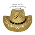 thumbnail image 2 of Handmade Hollow Straw Hat Cowboy Hat With Curled Brim And Raised Edge Sunscreen Hat Beach Hat Woman Beach Bag Gardening Hat for Men Gardening Hats for Women Top Hat Bags for Women Beach Is 17 Visor, 2 of 6