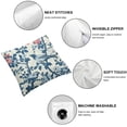 thumbnail image 4 of COMIO Blue and White Chinoiserie Pillow Cover Navy Blue Watercolor Spring Flower Bird Decorative Pillow Covers Vintage Floral Cushion Cover for Home Couch Sofa Bedding,2 pcs White, 4 of 6