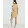 thumbnail image 4 of 3 Pack: Women's Ribbed Knit Short-Sleeve V-Neck Swing T-Shirt Casual Dress (Available In Plus), 4 of 6