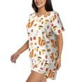 thumbnail image 2 of Bingfone Squirrel InThe Forest3 Print Pajamas Sets for Women Soft Short-Sleeved Pjs with Lounge Shorts Two Piece Sleepwear, 2 of 8