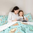thumbnail image 4 of Manfei Kawaii Cowgirl Boots Hat Twin Comforter Sets 2pcs,Western Cactus Horseshoe Bedding Set,Light Cyan Beige,1 Comforter and 1 Pillowcase,Reversible, 4 of 6