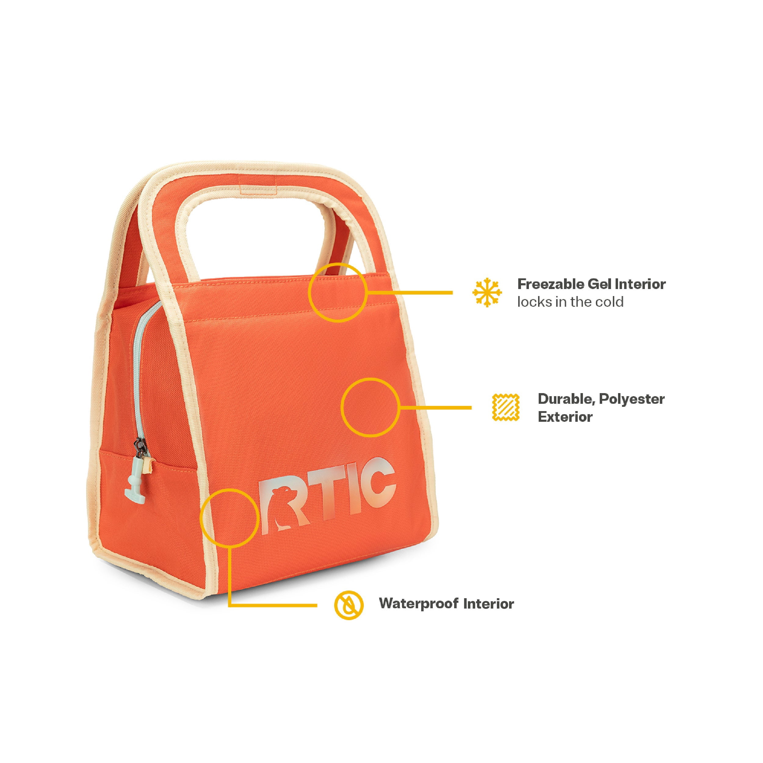RTIC Insulated Lunch Bag, Soft-Sided Freezable & Collapsible Cooler, Desert Sunset