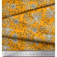 thumbnail image 2 of Soimoi Rayon Crepe Fabric Leaves & Floral Block Fabric Prints by Yard 46 Inch Wide, 2 of 3