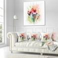 thumbnail image 3 of Designart Floral Watercolor Illustration - Abstract Floral Throw Pillow - 18x18, 3 of 5