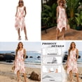 thumbnail image 5 of Xixirimido Pink Palm Leaf Floral Matching Couple Outfits Men’s Button-down Hawaiian Shirt Women Sleeveless Midi Dress with Pocket Couples Matched Summer Outfits for Beach Vacation, L, 5 of 7