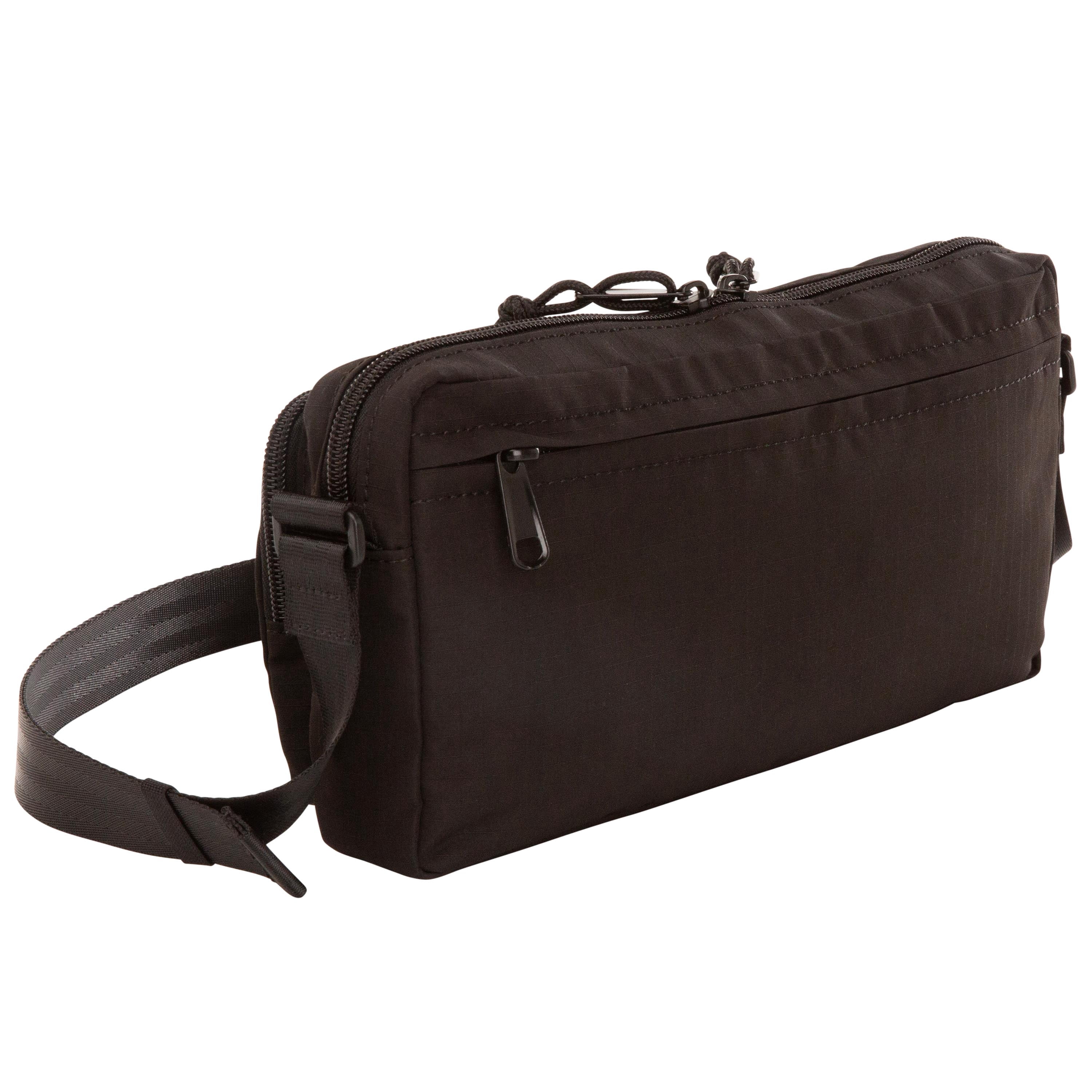 Ozark Trail Unisex Double Pocket Polyester Fanny Pack, Black
