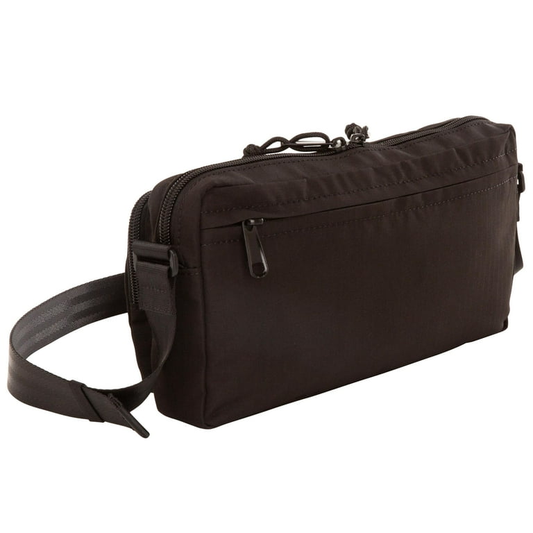 Ozark Trail Unisex Double Pocket Polyester Fanny Pack, Black