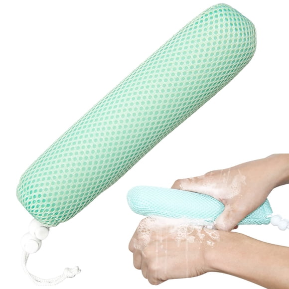 Cepillo de baño de mango largo, antideslizante, mango curvo, cepillo corporal para baño, frotador de espalda para ducha, fácil alcance para personas mayores, adecuado para ancianos/embarazadas, ayuda
