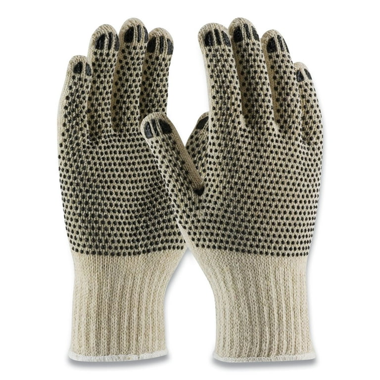 PVC-Dotted Cotton/Polyester Work Gloves, Small, Gray/Black, 12 Pairs PVC-Dotted Cotton/Polyester Work Gloves, Small, Gray/Black, 12 Pairs