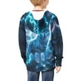 thumbnail image 3 of chaqlin Wolf Zip up Hoodies for Boys 11-13 Casual Long Sleeve Sweatshirts Kids Full Zip Hooded Jacket Soft Drop Shoulder Cardigan with Kangaroo Pocket, 3 of 7