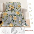 thumbnail image 5 of Yellow Rose Blanket Soft Cozy Warm Throw Blanket for Couch, Plush Fuzzy Flannel Fleece Blankets for Sofa, Vintage Country Botanical Floral Vines Bed Blankets Lightweight Gifts for Women, 50"x60", 5 of 9
