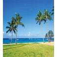 thumbnail image 3 of Hawaiian Duvet Cover Set, Coconut Palm Trees and Lawn on the Sandy Poipu Beach in Hawaii Kauai Picture Print, Decorative 3 Piece Bedding Set with 2 Pillow Shams, Calking Size, Blue Green, by Ambesonne, 3 of 3