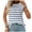 Blue, variant on Womens Short Sleeve Sweater Spring Summer Crewneck Striped Pullover Casual Fashion Cap Sleeve Knit Vest Tops Clothes