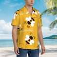 thumbnail image 2 of Salouo Cute Bee Butterfly Yelllow for Hawaiian Shirt for Men,Summer Beach Casual Short Sleeve Button Down Shirts Men's Regular-Fit Short-Sleeve Print Shirt -Small, 2 of 6