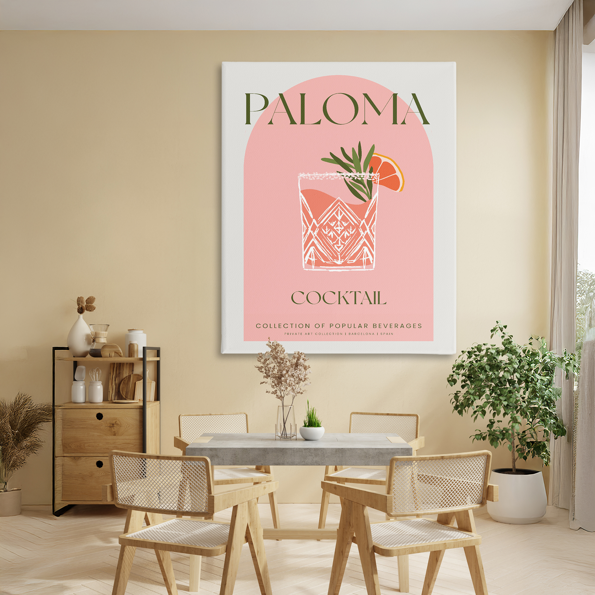 Stylish Retro Paloma Canvas Wall Art, design by Lil' Rue