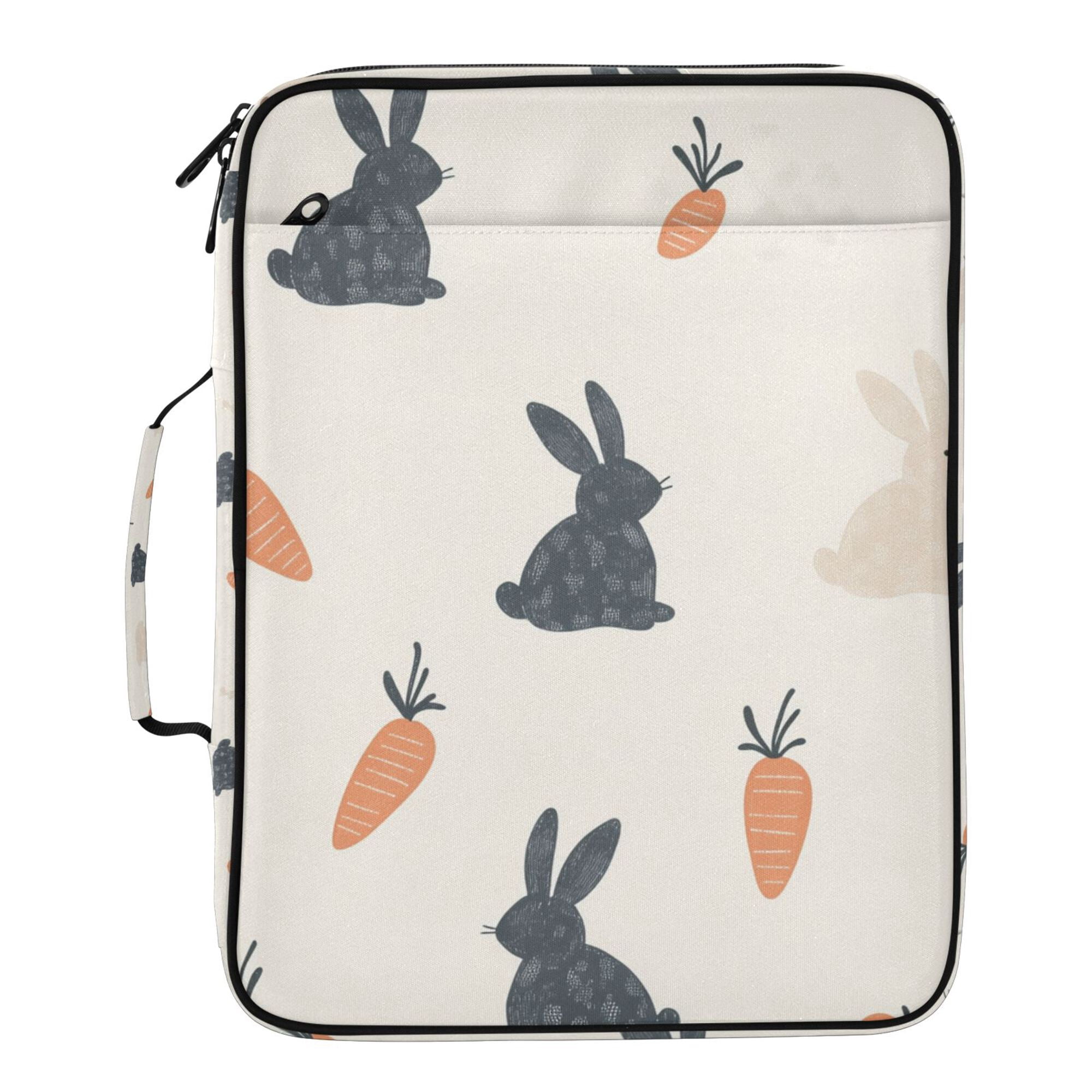 FORMRS Accordion File Folder A4 Size 7-Pocket Expanding Document Organizer Bag with 3 Ring Binder, Bunnies and Carrots