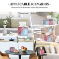 thumbnail image 7 of Gukieu Pastel Pink Beach Cafe Print Leather Tissue Box, PVC Waterproof Velcro Opening and Closing Square Tissue Box Holder, Suitable for Home and Office Decoration, 7 of 7