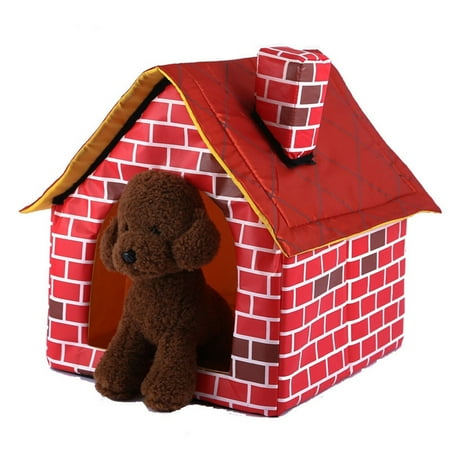 FOMIYES Collapsible Pet House for Cats and Small Dogs in Red 1Set