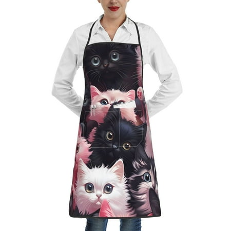 

Sikiie Cute Kittens Group Portrait Aprons for Kitchen Cooking Aprons Chef Apron for Men Women Chef