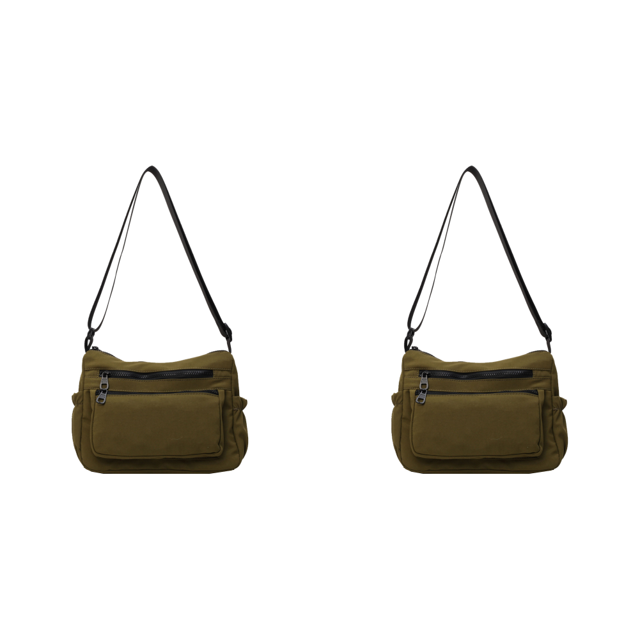 Bolso Bandolera para Mujer Con Múltiples Bolsillos Hombro Nailon() Verde