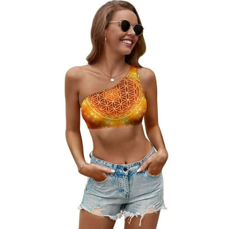 Flower of Golden Women Crop Slim Tube Top Sexy Sleeveless Corset Tanks Top