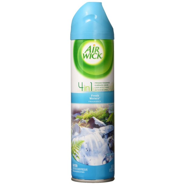 Air Wick Aerosol Spray Air Freshener, Fresh Waters, 8 oz (Pack of 12