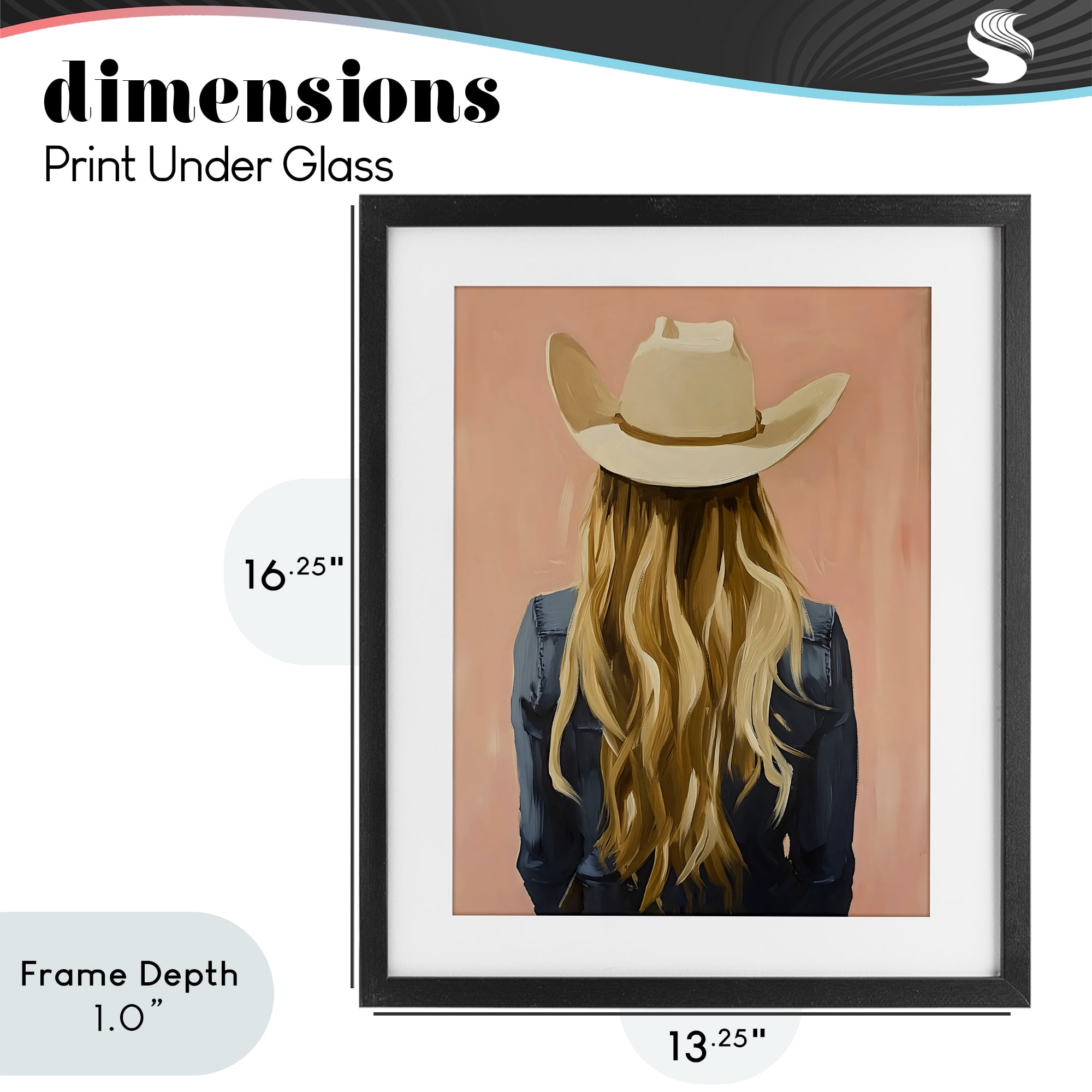 Stupell Industries Blonde Cowgirl Back View Black Framed Print Under Glass, design by The Prints Vibe