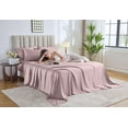 thumbnail image 4 of PURE BAMBOO Sheets Twin XL Size Bed Sheet 3 Piece Set, Genuine 100% Organic Bamboo Viscose, Soft & Cooling, Double Stitching, 16" Deep Pockets (Twin XL, Dusty Pink), 4 of 4