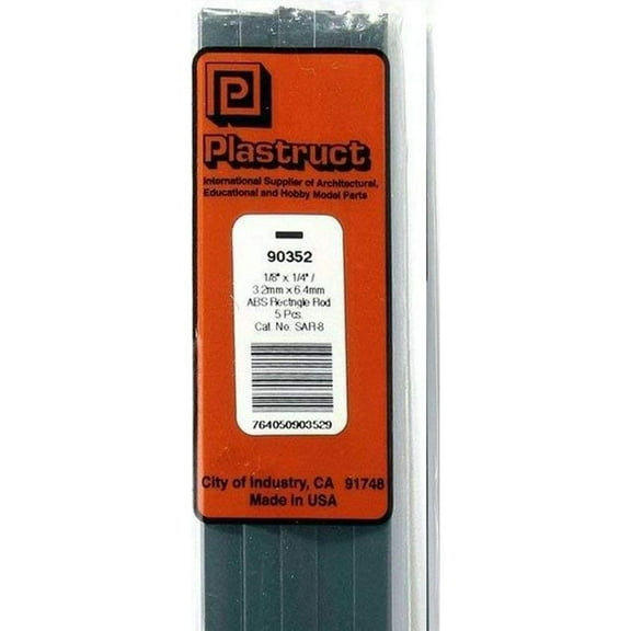 Plastruct 90352 (5)(SAR-8)1/4" X 15" ABS