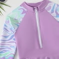 thumbnail image 7 of 3 Piece Swimsuit For Girls Crew Neck Half Zip Long Sleeve Tops Long Pants & Shorts Stretchy Modest Bathing Suit (4-5 Years, Purple), 7 of 7
