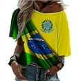 thumbnail image 1 of Reedca 2022 Brazil Flag 3d Printed Women's T-shirt Party Football Stadium Fashion Short Sleeve, 1 of 1