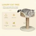thumbnail image 3 of PawHut Small Cat Tree with Scratching Post, Perch, Toy Ball, Beige, 3 of 9