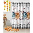 thumbnail image 5 of Fall Thanksgiving Shower Curtains for Bathroom, Watercolor Pumpkin Black Plaid Waterproof Fabric Shower Curtain for Bathroom Bathtub Decoration, Machine Washable, 54x"78", 5 of 9