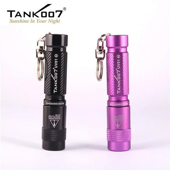 Tank007 UV01 365nm-1W Mini keychain UV Flashlight for Counterfeit & Fluorescent Detection