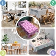 thumbnail image 5 of Pink Butterfly Pattern Rectangle Tablecloth 60"x102",Waterproof Polyester Rectangle Table Cloth, Wipeable Spillproof Polyester Tablecloth for Dining, Camping, Indoor and Outdoor, 5 of 6
